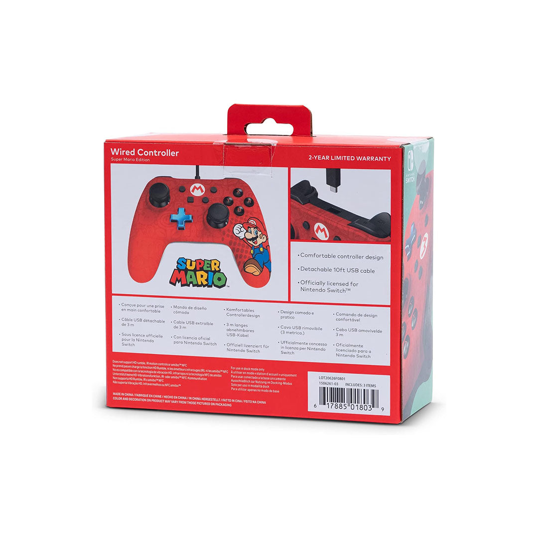 Mario Themed Wired Controller for Nintendo Switch