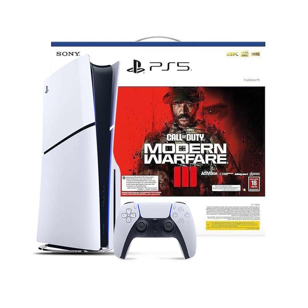 PS 5 Standard Edition Disc Console with COD:MW III Voucher - UAE Version